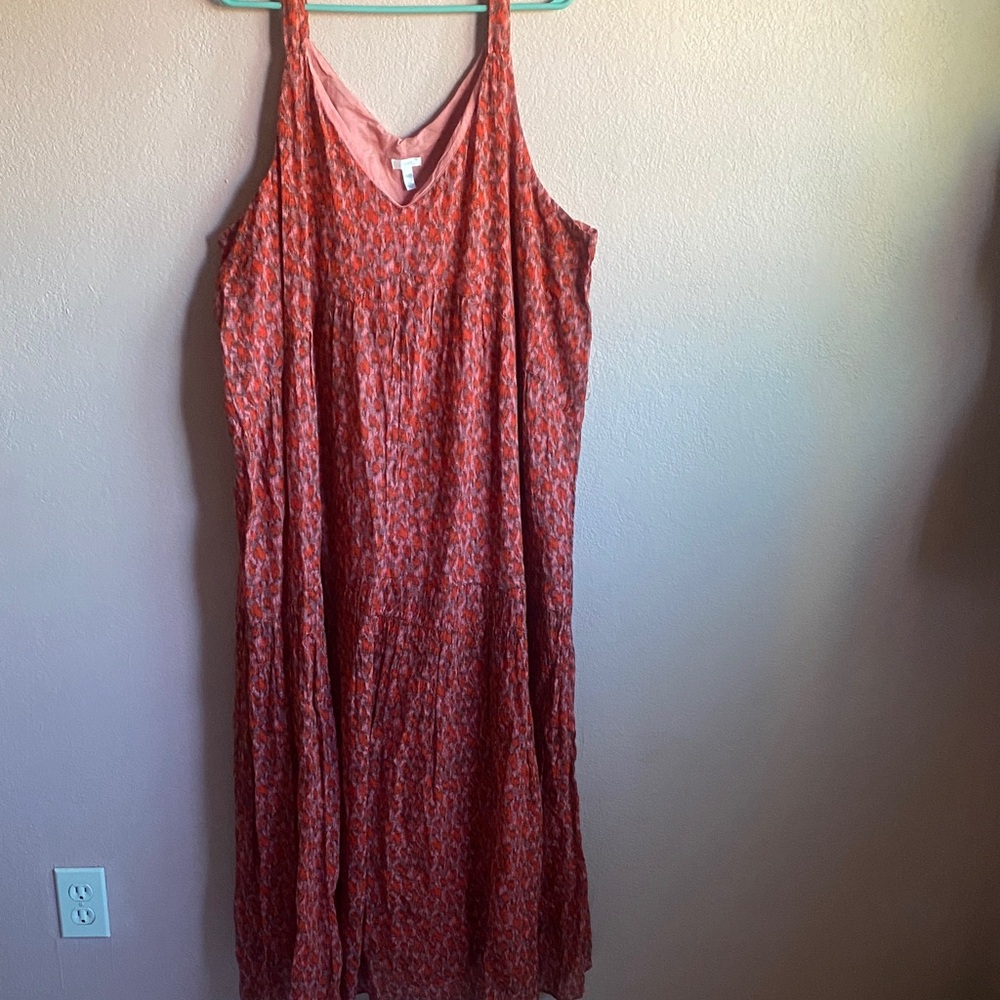 Joie Red and Pink Patterned Maxi Dress